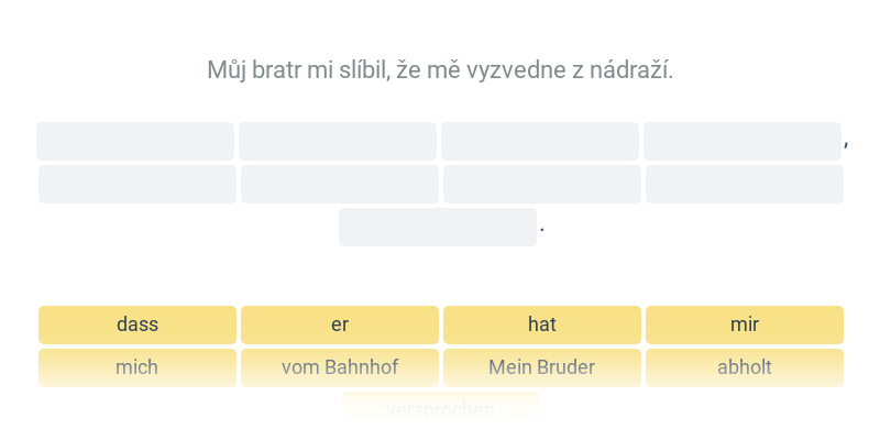 Pořádek slov ve větě po spoj. podřadicích