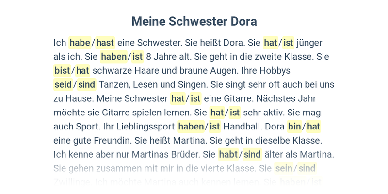 Slovesa sein a haben – přítomný čas