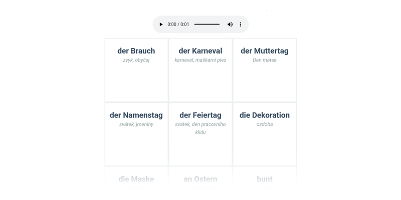 Svátky: společný základ slovíček