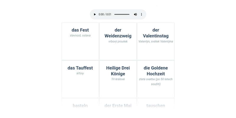 Svátky: společný základ slovíček