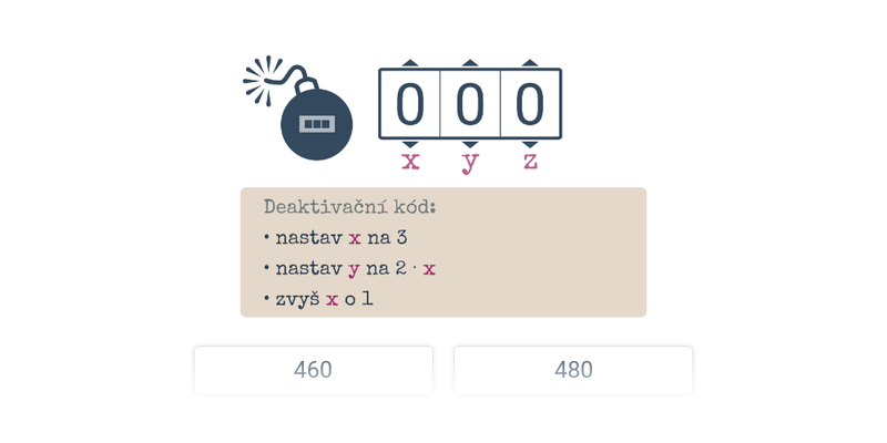 Deaktivace bomby: proměnné
