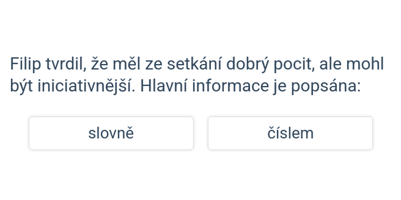 Vyjádření informací slovně a číslem