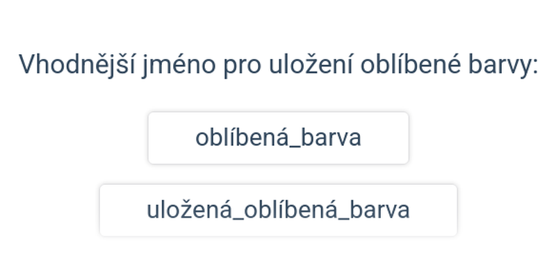Pojmenování proměnných