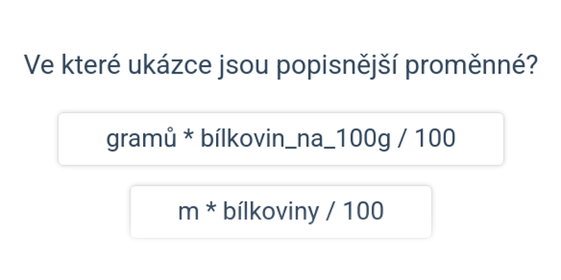 Pojmenování proměnných