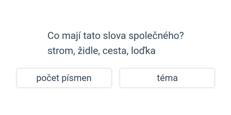 Společná vlastnost: slova