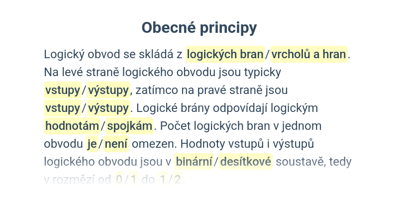 Logické obvody: obecné principy