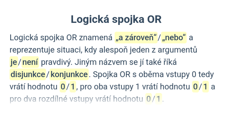 Logické výrazy: mix