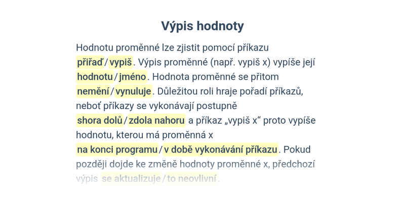 Proměnné: obecné principy