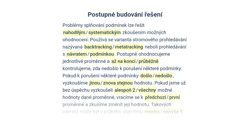 Splňování podmínek