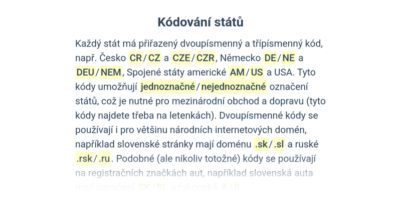 Kódování informací textem i jinak