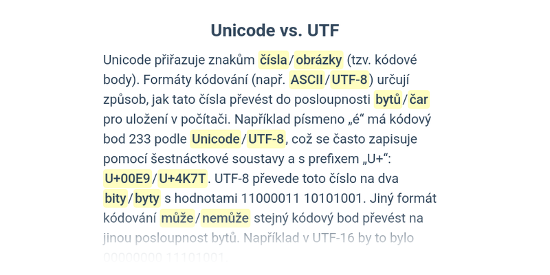 Kódování textu v počítačích