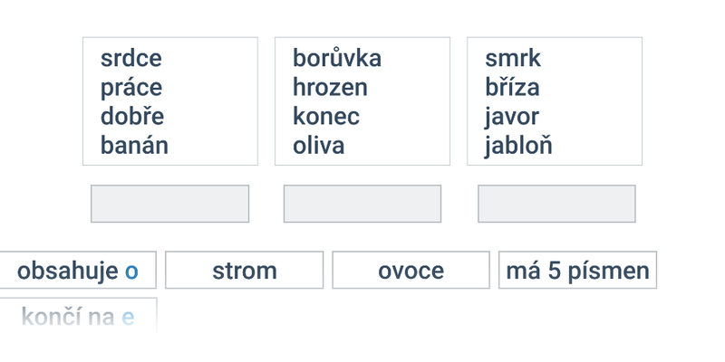 Společná vlastnost: slova