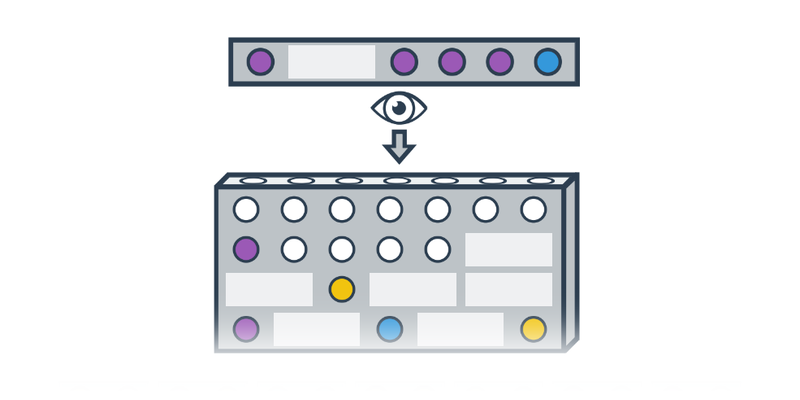 Padací piškvorky: pohled shora
