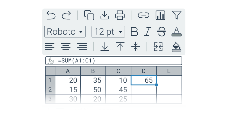 Ovládání tabulkového editoru